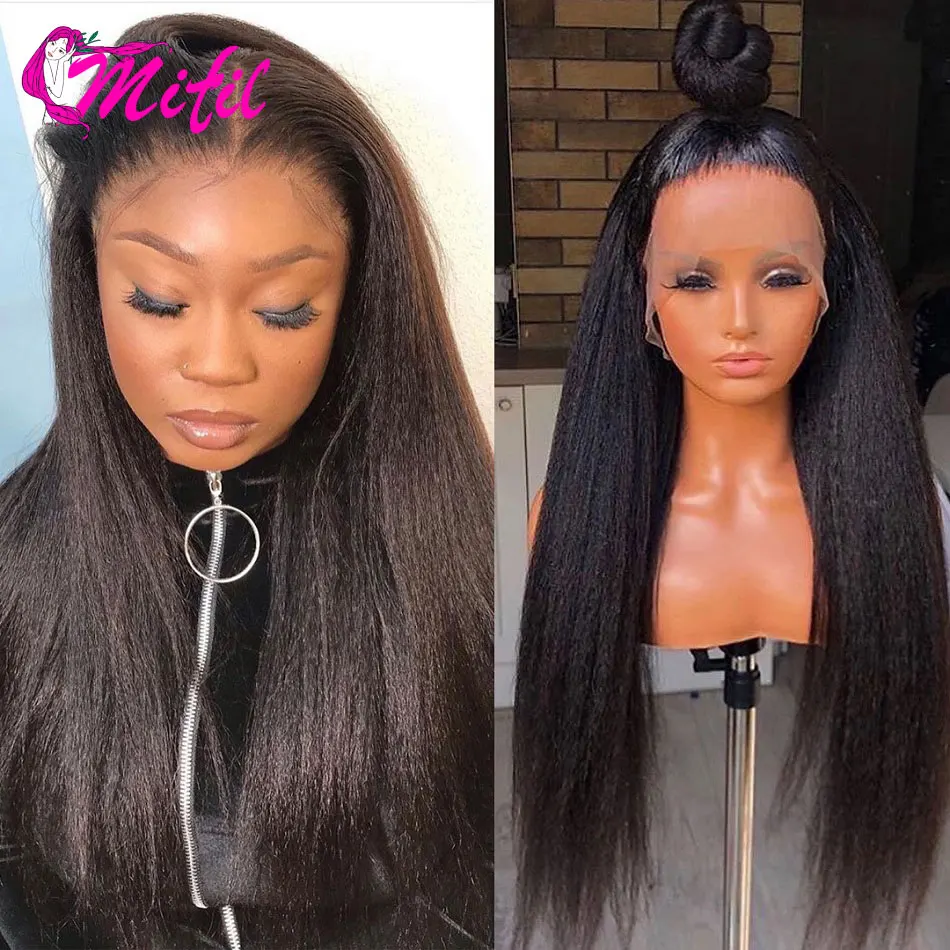 Kinky Straight Wig 13x4 Lace Front Human Hair Wigs Women Plucked With Baby Hair Mifil Brazilian Remy Yaki 4x4 Lace Closure Wig
Kinky Straight Wig 13x4 Lace Front Human Hair Wigs Women Plucked With Baby Hair Mifil Brazilian Remy Yaki 4x4 Lace Closure Wig