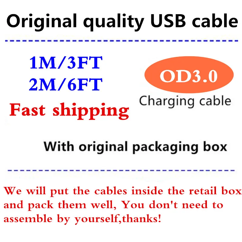 10 шт./лот od 3 0 мм 1 м фута/2 6 футов USB зарядное устройство для синхронизации данных