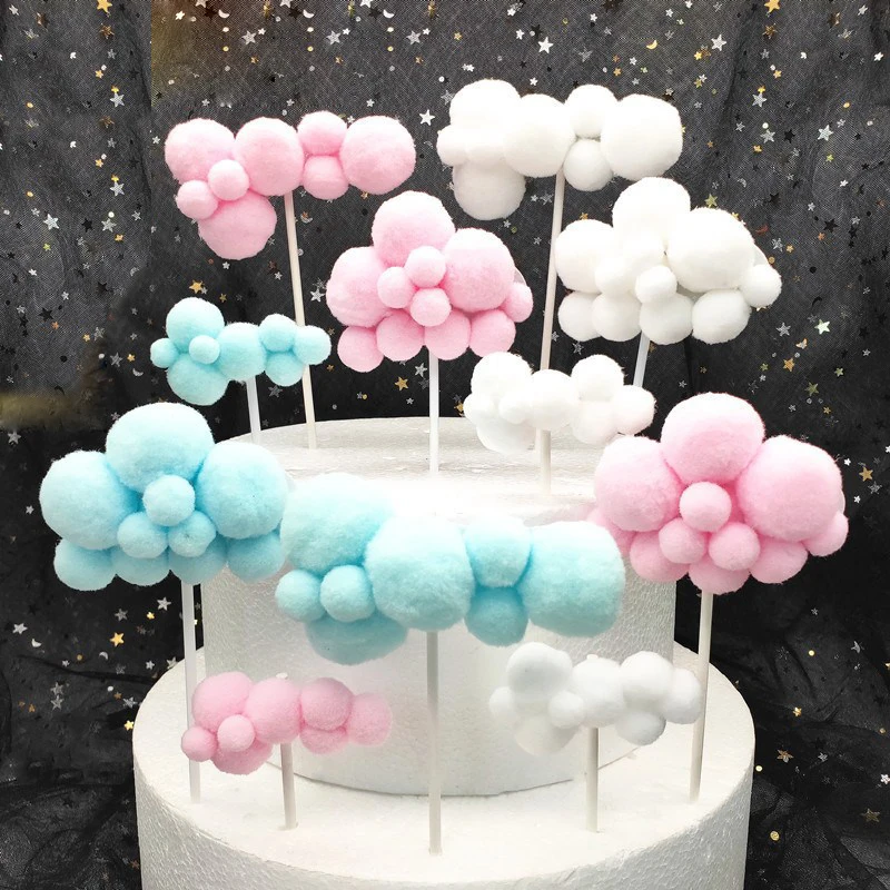 5Pcs Pink Blue Soft Pompom Cloud Cake Topper Happy Birthday Party DIY Cake Top Flags Decoration for Cake Topper Party Decoration
5Pcs Pink Blue Soft Pompom Cloud Cake Topper Happy Birthday Party DIY Cake Top Flags Decoration for Cake Topper Party Decoration