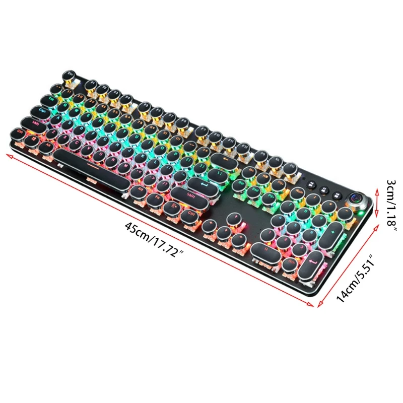 D08B Mechanical Gaming Keyboard with True RGB Backlit Collapsible Wrist Rest 104-Key Blue Switch Retro Round Keycap
D08B Mechanical Gaming Keyboard with True RGB Backlit Collapsible Wrist Rest 104-Key Blue Switch Retro Round Keycap