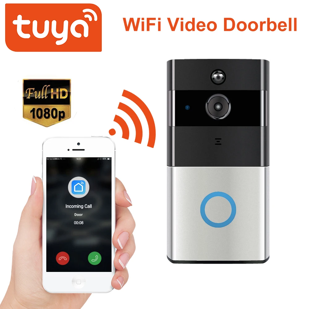 Умный дверной звонок Tuya 1080P Wi Fi видеодомофон SmartLife дистанционное управление через