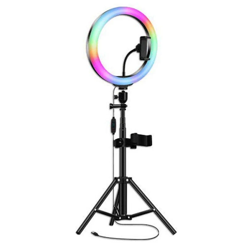 Portable Rgb Ring Light With Tripod 10 Inch Fill Light Led Live Light Mobile Phone Universal Selfie Stick
Portable Rgb Ring Light With Tripod 10 Inch Fill Light Led Live Light Mobile Phone Universal Selfie Stick