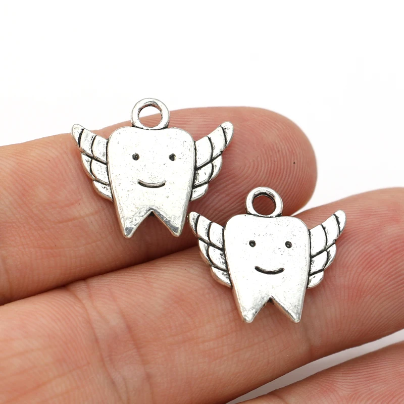 20pcs Antique Silver Plated Tooth Charms Pendants for Jewelry Making DIY Handmade 20x18mm
20pcs Antique Silver Plated Tooth Charms Pendants for Jewelry Making DIY Handmade 20x18mm