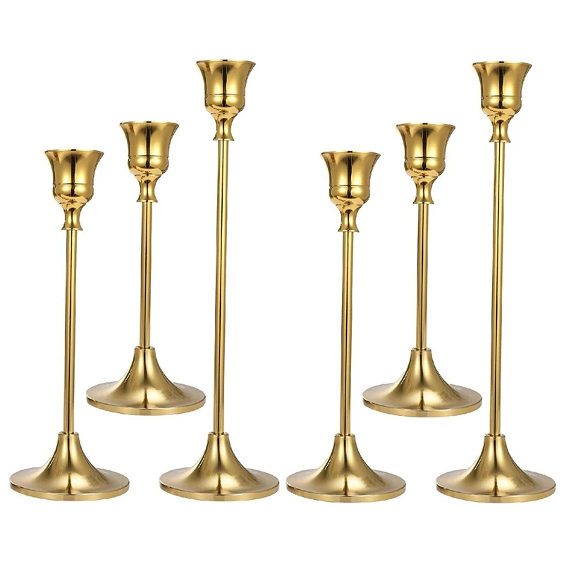6Pcs Gold Candlestick Holders Gold Candle Holder Taper Candle Holders Decorative Candlestick Holder for Home Decor
6Pcs Gold Candlestick Holders Gold Candle Holder Taper Candle Holders Decorative Candlestick Holder for Home Decor