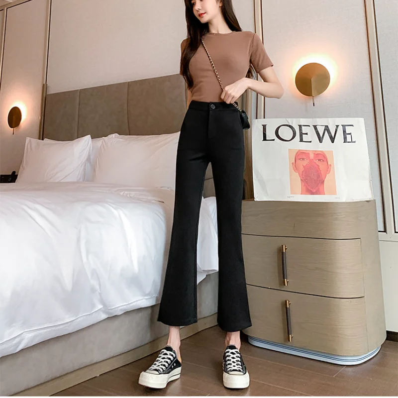 Small 150 side slit high waist stretch suit casual pants thin spring and summer nine-point micro-flare trousers women 2021 new
Small 150 side slit high waist stretch suit casual pants thin spring and summer nine-point micro-flare trousers women 2021 new
