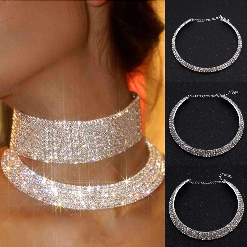 Korean Fashion Jewelry Wholesale Full Diamond Rhinestone Multi-layer Multi Row Wedding Bride Crystal Necklace Short Necklace
Korean Fashion Jewelry Wholesale Full Diamond Rhinestone Multi-layer Multi Row Wedding Bride Crystal Necklace Short Necklace