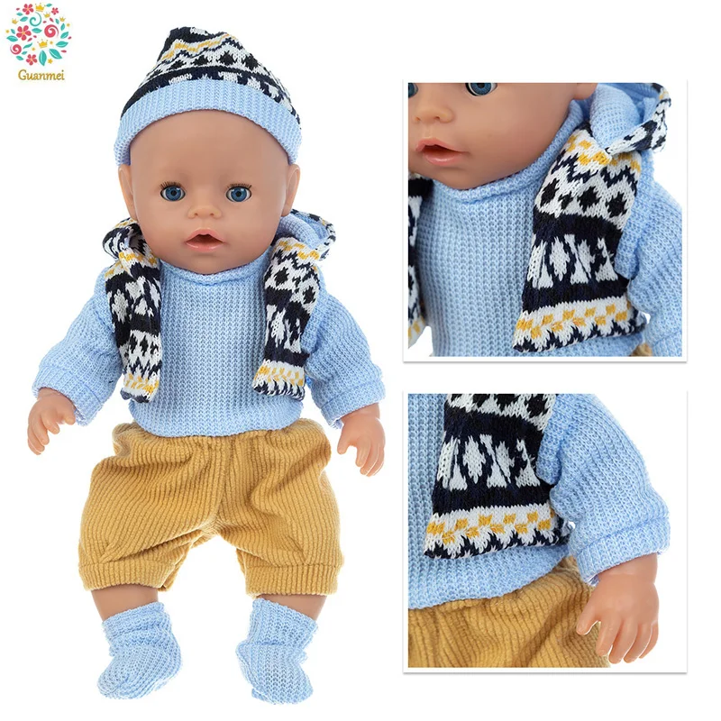 Doll Clothes Five Piece Blue Sweater Vest Suit Fit 18 Inch 43cm Accessories For Baby Birthday Gift
Doll Clothes Five Piece Blue Sweater Vest Suit Fit 18 Inch 43cm Accessories For Baby Birthday Gift