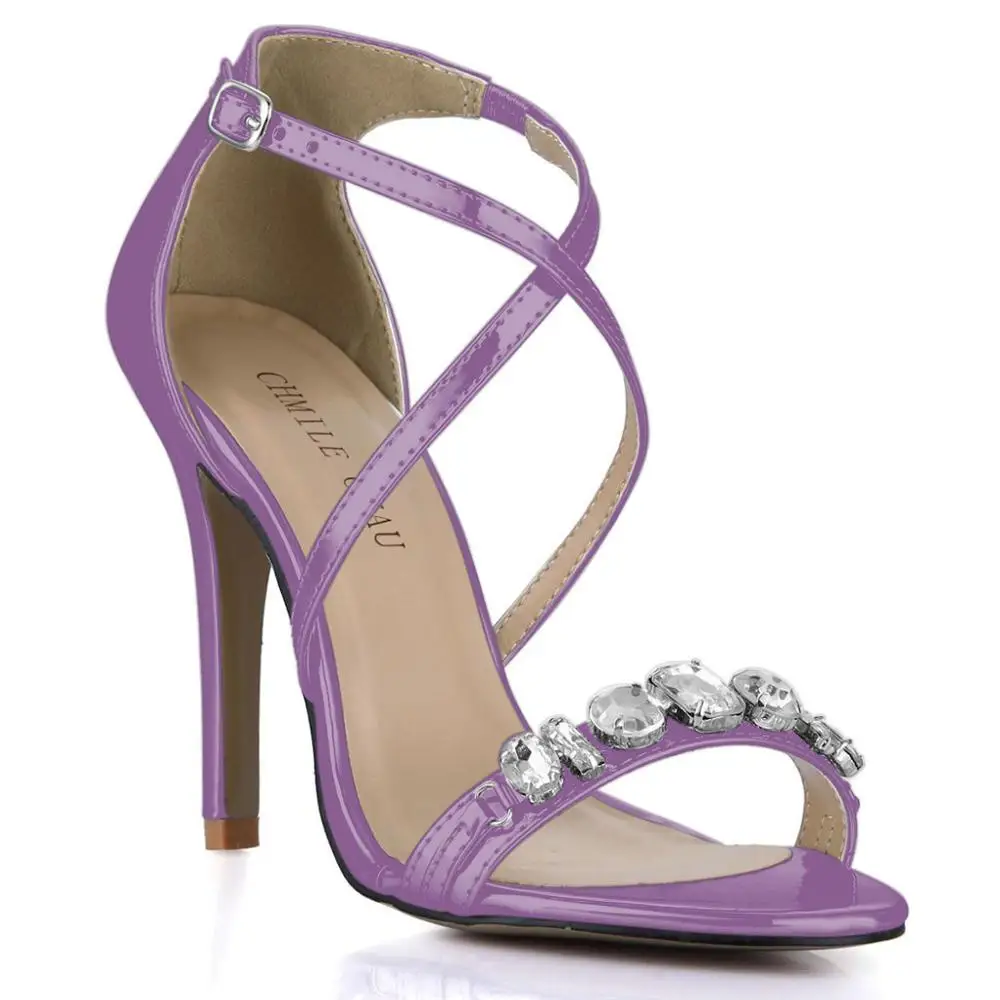 Summer New 10cm High Heeled Sandals Patent Stiletto Thin heel Cross Strap Crystal Open Toe Sexy Party Dress Women Shoes 6-16B
Summer New 10cm High Heeled Sandals Patent Stiletto Thin heel Cross Strap Crystal Open Toe Sexy Party Dress Women Shoes 6-16B