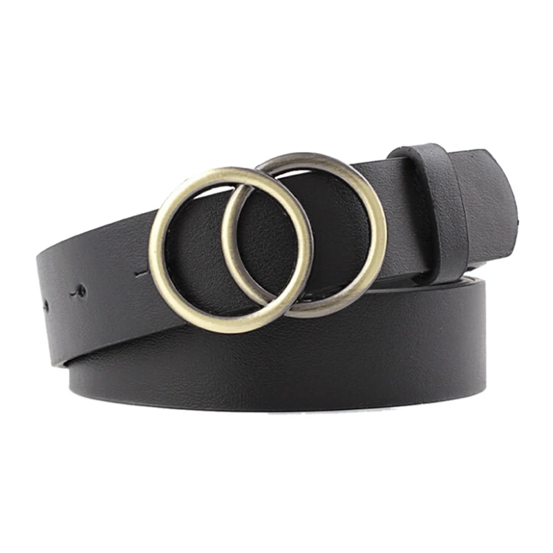 Women Girls Leather Belt Round Ring Metal Double Buckle Belt Waistband Belts Elegent For Women's Jeans
Women Girls Leather Belt Round Ring Metal Double Buckle Belt Waistband Belts Elegent For Women's Jeans