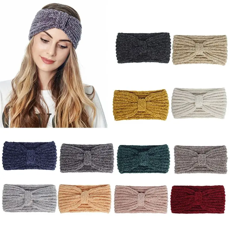 Women Winter Knitted Wide Headband Casual Solid Knotted Center Elastic Hairband Crochet Striped Ear Warmer Turban Headwrap
Women Winter Knitted Wide Headband Casual Solid Knotted Center Elastic Hairband Crochet Striped Ear Warmer Turban Headwrap