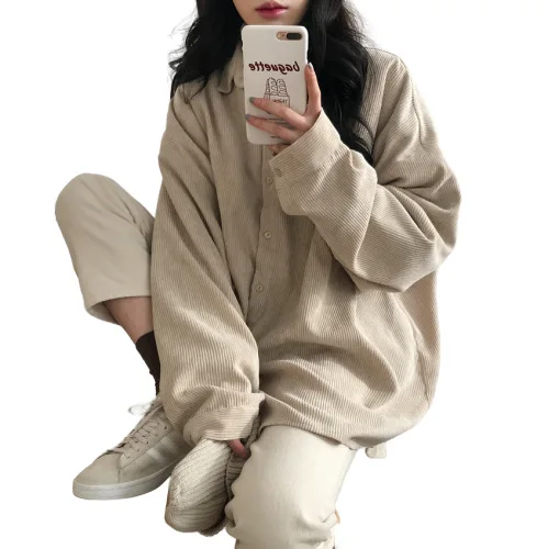 Frock shirt women's autumn dress 2020 New Retro BF languid, loose and slim long sleeve corduroy coat trend
Frock shirt women's autumn dress 2020 New Retro BF languid, loose and slim long sleeve corduroy coat trend