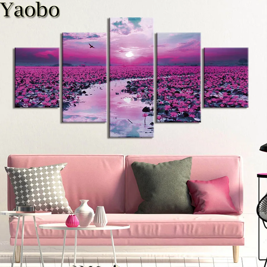 Full drill square round diamond painting 5 Piece Lotus Flowers landscape,DIY diamond pictures rhinestones diamond embroidery,
Full drill square round diamond painting 5 Piece Lotus Flowers landscape,DIY diamond pictures rhinestones diamond embroidery,