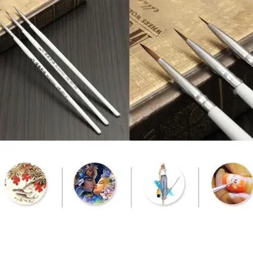 3Pcs 15.8cm Various Sizes Weasel Hair Brush Pen Fine Detail Nail Art Stroke Watercolor Paint Oil Drawing Painting Set
3Pcs 15.8cm Various Sizes Weasel Hair Brush Pen Fine Detail Nail Art Stroke Watercolor Paint Oil Drawing Painting Set