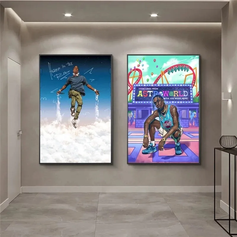 Hip-Hop Singer Travis Sccot In The Sky Cartoon Picture On Canvas Poster Painting Art Prints Wall Decoration For Living Room
Hip-Hop Singer Travis Sccot In The Sky Cartoon Picture On Canvas Poster Painting Art Prints Wall Decoration For Living Room