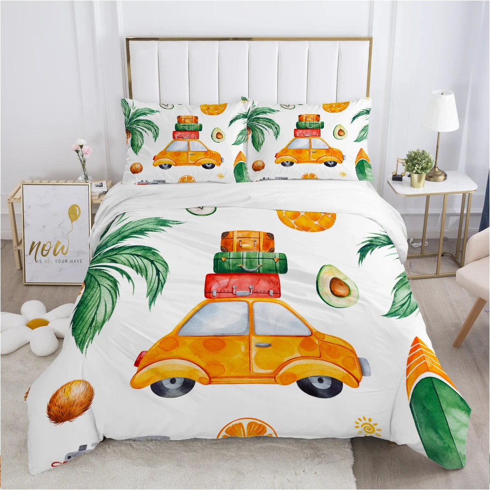 

Children Bedding set for Kids Baby Child Girls boy140x200 Single Quilt/Comfortable/Duvet Cover Set Bed Linens Cute Car