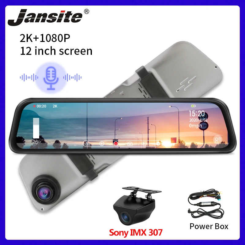 Jansite 12" 2K Car DVR Touch Screen stream media Dash camera Right Lens English Voice Control Camera Registrars with rear camera
Jansite 12" 2K Car DVR Touch Screen stream media Dash camera Right Lens English Voice Control Camera Registrars with rear camera