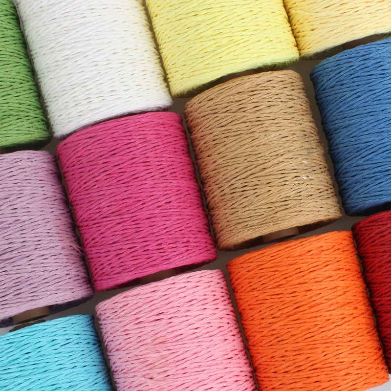 

300m Raffia Yarn Crochet Natural Paper Straw Threads Handcrafts For DIY Knitting Hat Handbag Purse Basket Rattan Material