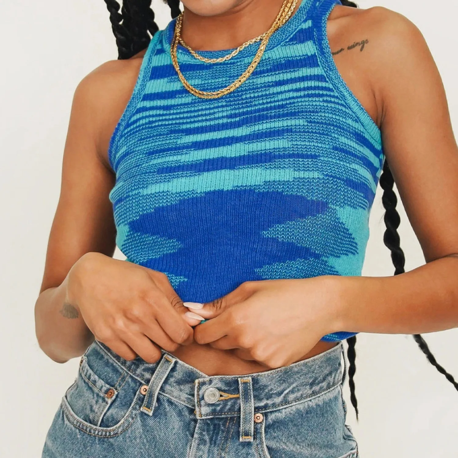 2021 Fashion Knit Crop Top Women Sleeveless Y2K Basic T Shirts Casual Summer Off Shoulder Blue O Neck Tank Top Vintage
2021 Fashion Knit Crop Top Women Sleeveless Y2K Basic T Shirts Casual Summer Off Shoulder Blue O Neck Tank Top Vintage