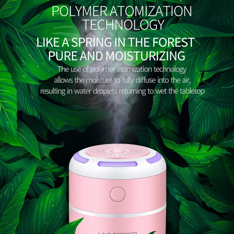 230Ml Cold Mist Humidifier Portable USB Air Humidifier is Suitable for Car Travel Office 7 Color Night Light 
230Ml Cold Mist Humidifier Portable USB Air Humidifier is Suitable for Car Travel Office 7 Color Night Light