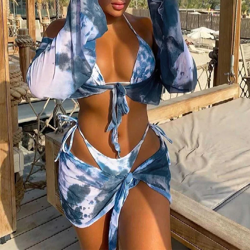 4-Piece Tie-Dye Bikini Ladies Split Swimsuit Swimsuit Women's 2021 Summer Push-Up Bikini Sexy Girl Hip Swimsuit Beach Party
4-Piece Tie-Dye Bikini Ladies Split Swimsuit Swimsuit Women's 2021 Summer Push-Up Bikini Sexy Girl Hip Swimsuit Beach Party