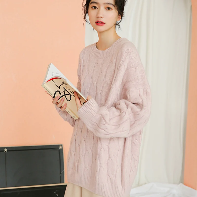 Ailegogo New Winter Women Thickness Sweater Casual Female O-neck Loose Fit Knitted Pullovers Solid Color Knitwear Ladies Tops
Ailegogo New Winter Women Thickness Sweater Casual Female O-neck Loose Fit Knitted Pullovers Solid Color Knitwear Ladies Tops