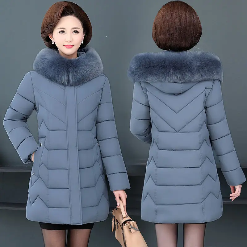 Plus Size 6XL Middle Aged Winter Jacket Women Hooded Fur Collar Parka Long Womens Down Cotton Coat Womens Winter Jacket And Coat 
Plus Size 6XL Middle Aged Winter Jacket Women Hooded Fur Collar Parka Long Womens Down Cotton Coat Womens Winter Jacket And Coat