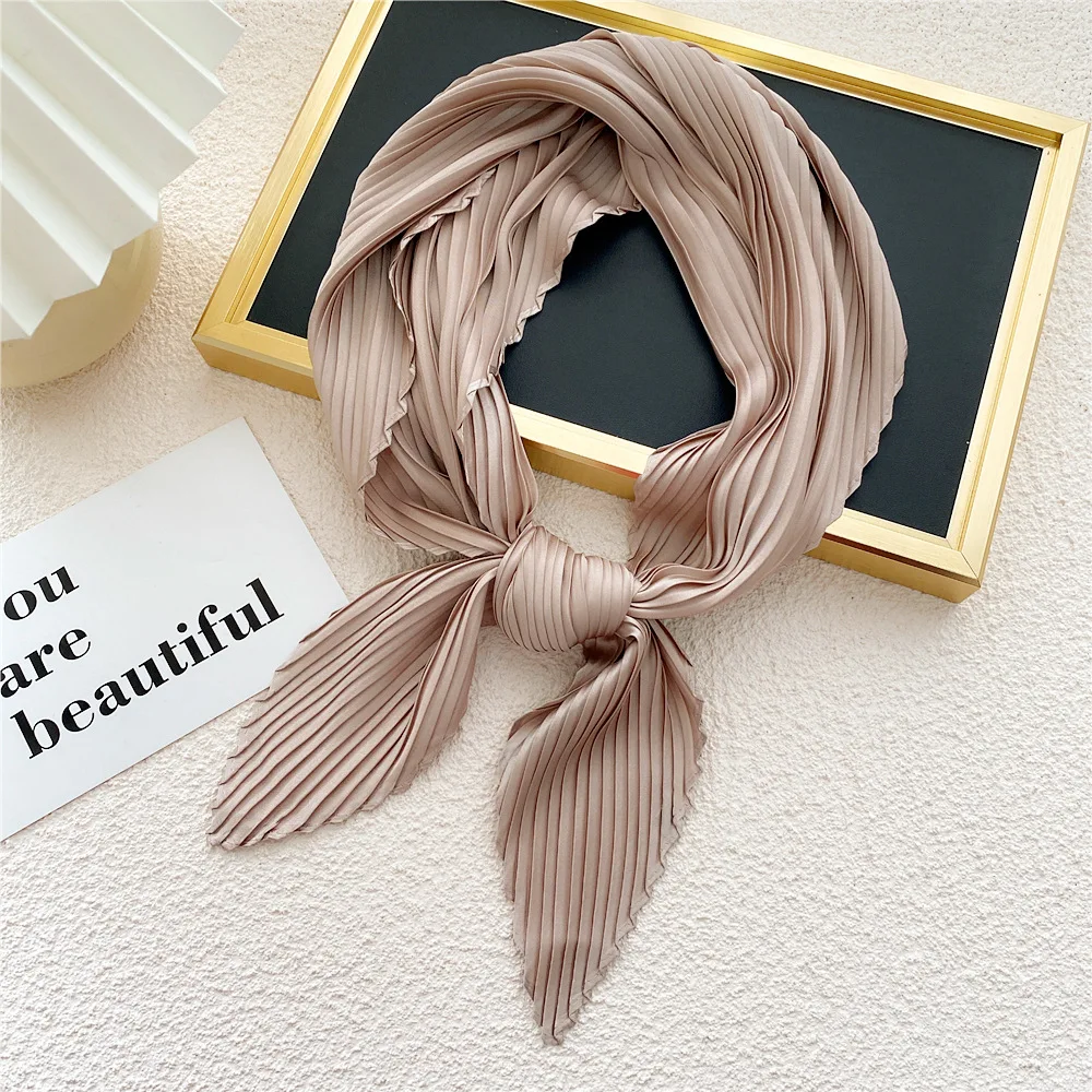 Plain Women Square Silk Scarf Solid Color Scarves 70*70cm Headscarf Satin Pleated Hair Scarf Neckerchief Hair Tie Band Kerchief
Plain Women Square Silk Scarf Solid Color Scarves 70*70cm Headscarf Satin Pleated Hair Scarf Neckerchief Hair Tie Band Kerchief