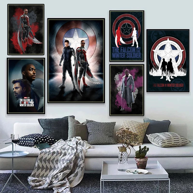Marvel Superhero Movie Poster The Falcon & Winter Soldier Pop American TV Series Canvas Painting Prints Wall Picture Home Decor
Marvel Superhero Movie Poster The Falcon & Winter Soldier Pop American TV Series Canvas Painting Prints Wall Picture Home Decor