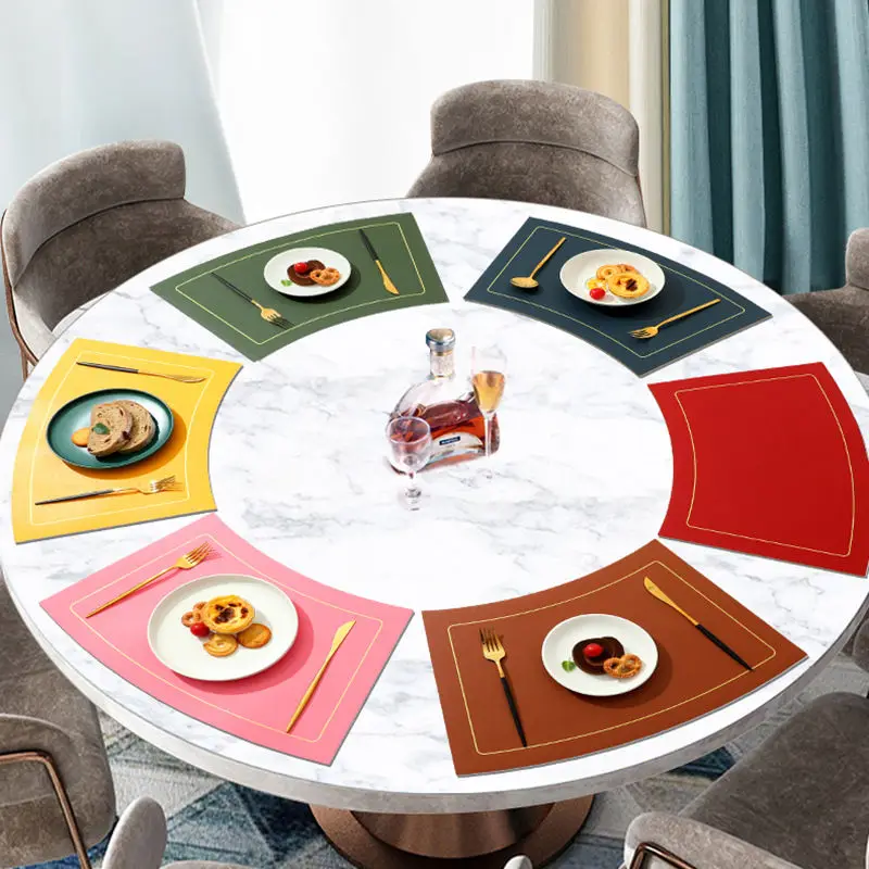 Kitchen Accessories Pu Leather Placemat Desktop Decoration Table Mat Fan-Shaped Cutlery Oil-Proof Washable Placemat
Kitchen Accessories Pu Leather Placemat Desktop Decoration Table Mat Fan-Shaped Cutlery Oil-Proof Washable Placemat