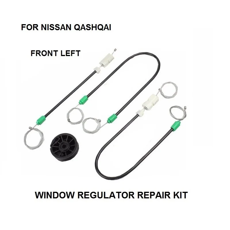 WINDOW REGULATOR REPAIR CABLES AND ROLLER FOR NISSAN QASHQAI FRONT-LEFT 2002-2016 
WINDOW REGULATOR REPAIR CABLES AND ROLLER FOR NISSAN QASHQAI FRONT-LEFT 2002-2016