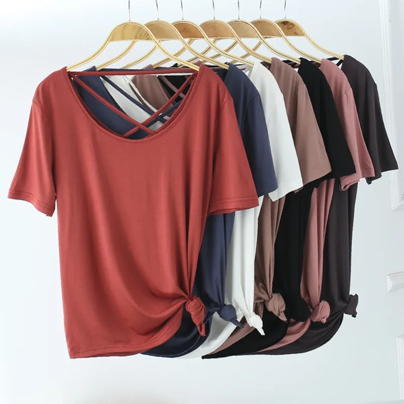 2021 Summer Bottoming Shirt Casual Thin Backless Korean Style Slim Round Neck Short Sleeve T-Shirt Women's Top
2021 Summer Bottoming Shirt Casual Thin Backless Korean Style Slim Round Neck Short Sleeve T-Shirt Women's Top