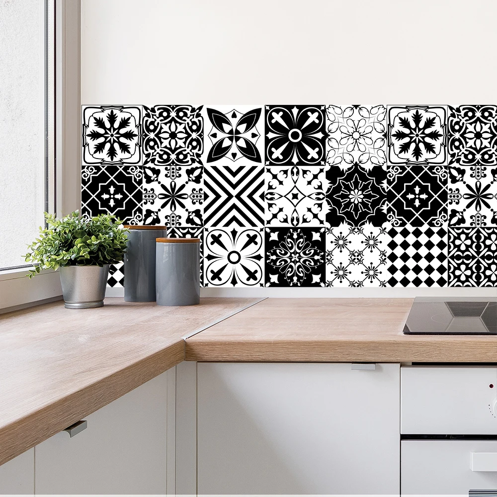 Black & White Strip Ceramic Wall Sticker Glossy Surface Kitchen Bathroom Stairs Wallpaper Waterproof Oil-proof Tiles Wall Decals 
Black & White Strip Ceramic Wall Sticker Glossy Surface Kitchen Bathroom Stairs Wallpaper Waterproof Oil-proof Tiles Wall Decals