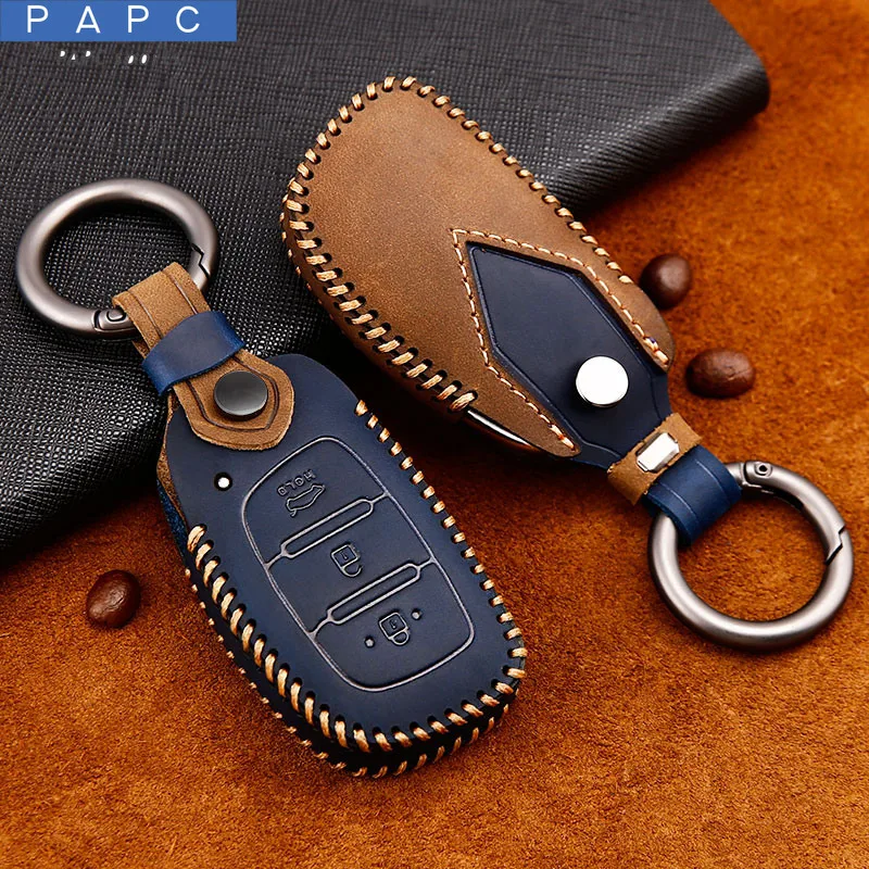 Leather Car Key Cover Case For Hyundai IX25 IX35 I20 I30 I40 hb20 Santa Fe TM Creta Solaris Azera Elantra Grandeur Accent 2017
Leather Car Key Cover Case For Hyundai IX25 IX35 I20 I30 I40 hb20 Santa Fe TM Creta Solaris Azera Elantra Grandeur Accent 2017