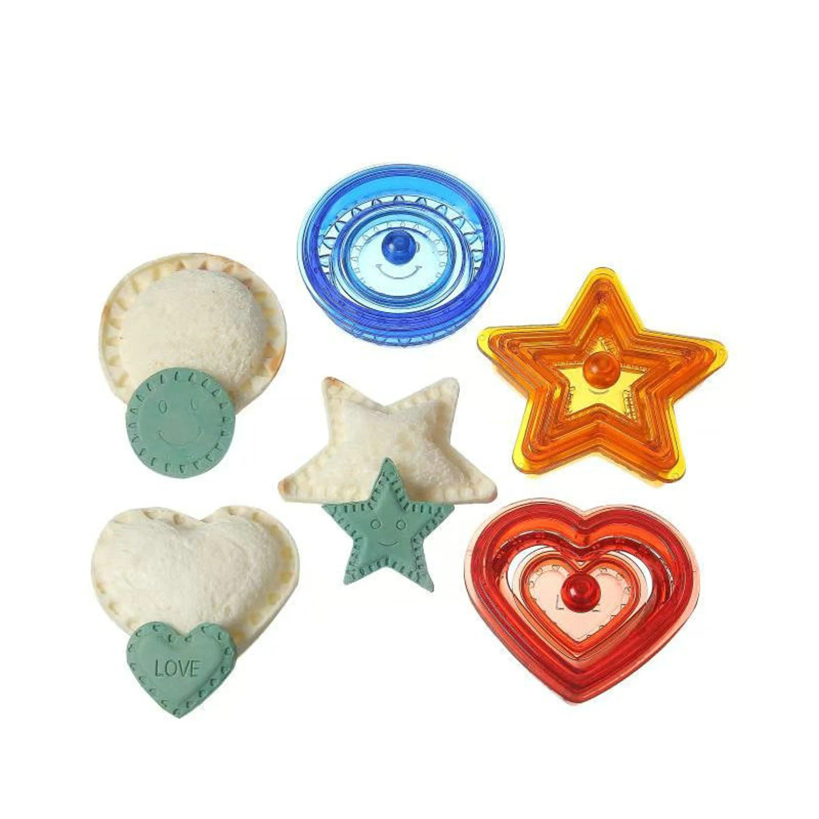 3pcs/set Sandwich Cutter Sealer Uncrustable Maker Kit DIY Sandwich Mould Safety Bento Box Kid Lunch Love Smile Making Tools
3pcs/set Sandwich Cutter Sealer Uncrustable Maker Kit DIY Sandwich Mould Safety Bento Box Kid Lunch Love Smile Making Tools