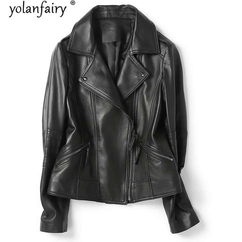YOLANFAIRY Genuine Leather Jacket Women Real Leather Women's Coats Female Clothing 100% Sheepskin coat Mulheres Casacos C19 TN2 
YOLANFAIRY Genuine Leather Jacket Women Real Leather Women's Coats Female Clothing 100% Sheepskin coat Mulheres Casacos C19 TN2