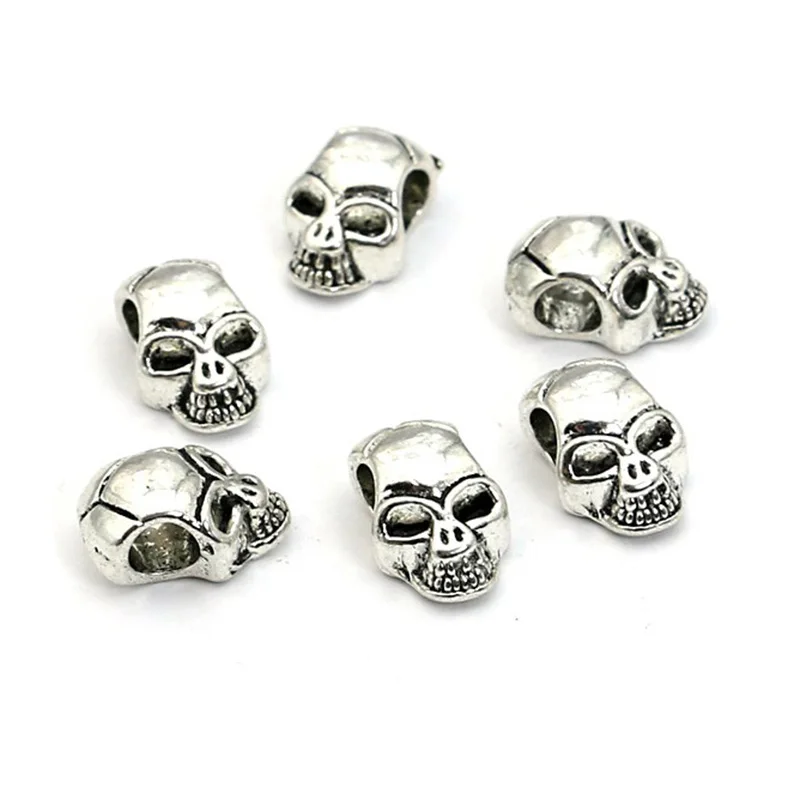 5pcs Tibetan Silver Plated Skull Beads fit European Charms Bracelet Jewelry DIY Jewelry Findings Accessories 12x8mm
5pcs Tibetan Silver Plated Skull Beads fit European Charms Bracelet Jewelry DIY Jewelry Findings Accessories 12x8mm