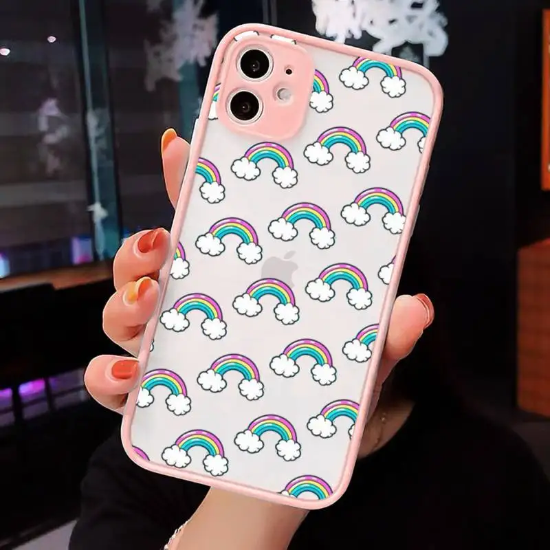 Cartoon rainbow cloud cute Phone Cases Matte Transparent for iPhone 7 8 11 12 s mini pro X XS XR MAX Plus cover funda shell
Cartoon rainbow cloud cute Phone Cases Matte Transparent for iPhone 7 8 11 12 s mini pro X XS XR MAX Plus cover funda shell