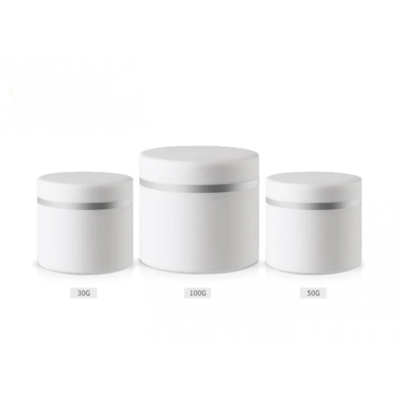 

2 PCS 30ml 50ml 100ml White Plastic Cosmetic Jars with Inner Liners Make-up Containers Pot Case for Scrubs Oils Salves Creams
