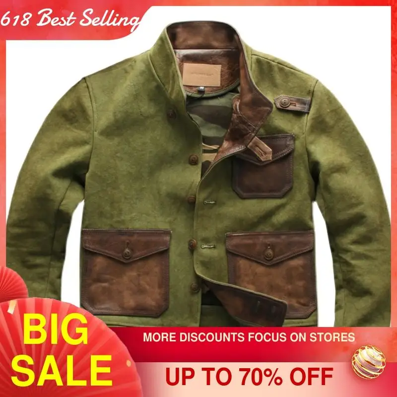 2021 Green Casual Style Genuine Leather Jacket Men Single Breasted Plus Size 5XL Natural Horsehide Autumn Short Spliced Coat
2021 Green Casual Style Genuine Leather Jacket Men Single Breasted Plus Size 5XL Natural Horsehide Autumn Short Spliced Coat