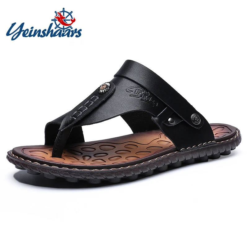 Genuine Leather Shoes Men Fashion Men Flip Flops Trendy Anti-slip Cow Leather Men's Casual Shoes Classic Massage Beach Slippers
Genuine Leather Shoes Men Fashion Men Flip Flops Trendy Anti-slip Cow Leather Men's Casual Shoes Classic Massage Beach Slippers