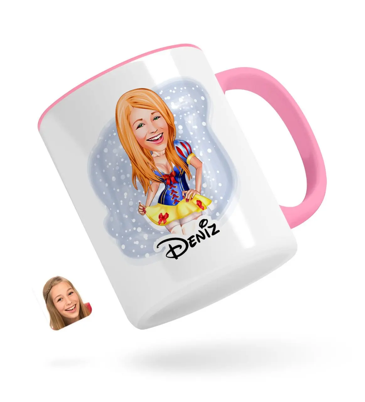 Персонализированная женская розовая чашка-карикатура
Персонализированная женская розовая чашка-карикатура