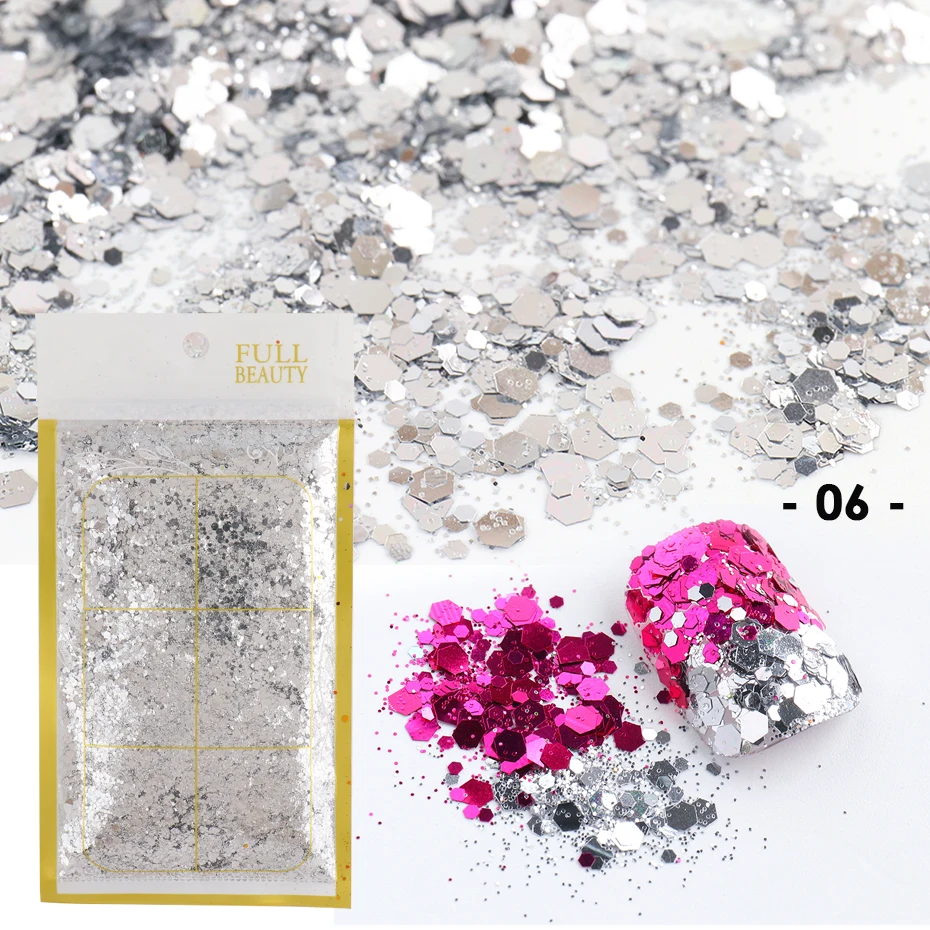 50g Chunky Nail Glitter Sequins Mermaid Hexagon Manicure Tips Holographic Sparkly 3D Flakes Stickers Nails Art Decoration BE1928
50g Chunky Nail Glitter Sequins Mermaid Hexagon Manicure Tips Holographic Sparkly 3D Flakes Stickers Nails Art Decoration BE1928