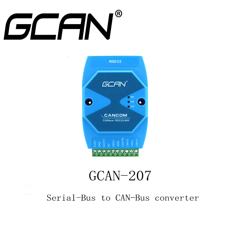 

GCAN-207 Working Temperature -40℃~+85℃ Rs232/485 to Can Converter, No CAN Interface PLC Collects CAN Bus Data