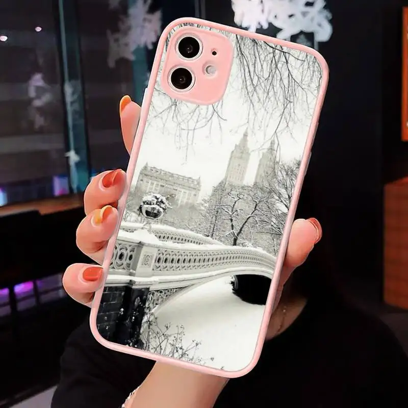 Winter New York Central Phone Case Matte transparent For Pink iPhone 12 Mini 11 Pro XR XS Max 7 8 Plus X Back Cover 
Winter New York Central Phone Case Matte transparent For Pink iPhone 12 Mini 11 Pro XR XS Max 7 8 Plus X Back Cover