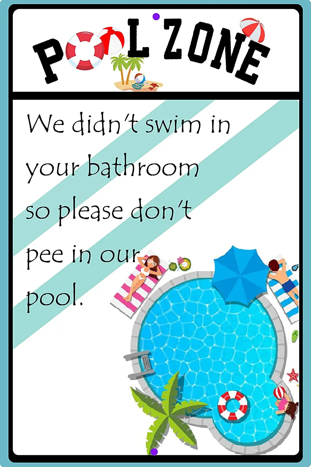SOULEAK Funny Pool Sign, Metal Swimming Pool Sign, Pool Decor for Home or Business Swimming Pool, Indoor and Outdoor Use
SOULEAK Funny Pool Sign, Metal Swimming Pool Sign, Pool Decor for Home or Business Swimming Pool, Indoor and Outdoor Use