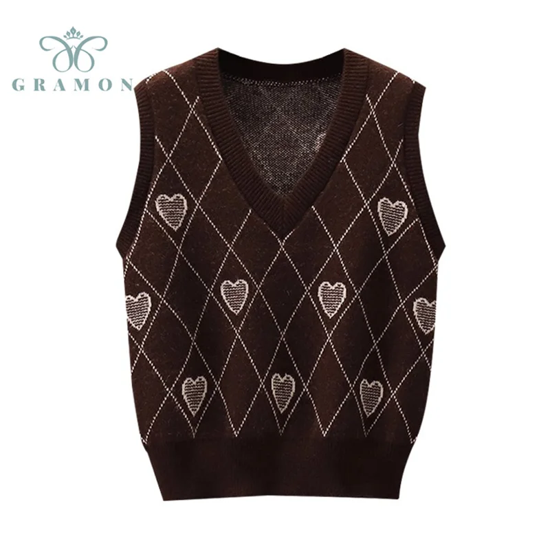 Knitted Vest Sweater 2021 Women Plaid V Neck Sleeveless Retro Sweater Oversized Female Waistcoat Chic Tops Fashion Fall Clothes
Knitted Vest Sweater 2021 Women Plaid V Neck Sleeveless Retro Sweater Oversized Female Waistcoat Chic Tops Fashion Fall Clothes