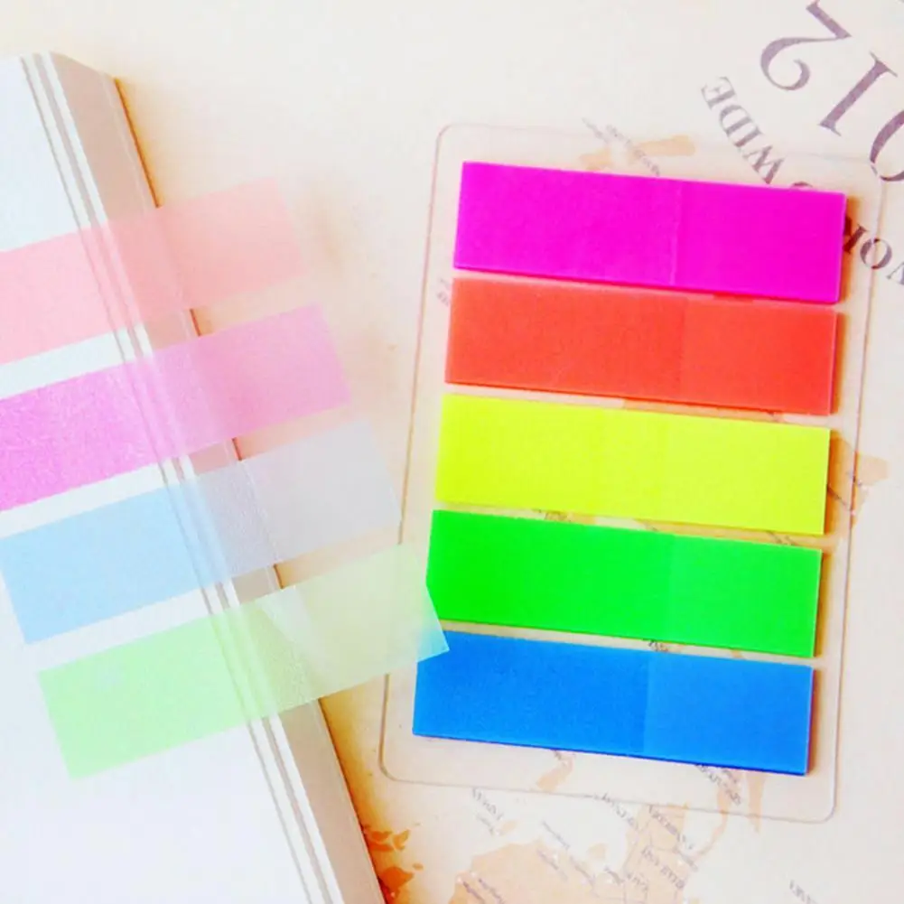 

Fluorescence colour Memo Pad Self Adhesive Sticky Notes Bookmark Point It Marker Memo Sticker Paper School office Supplies