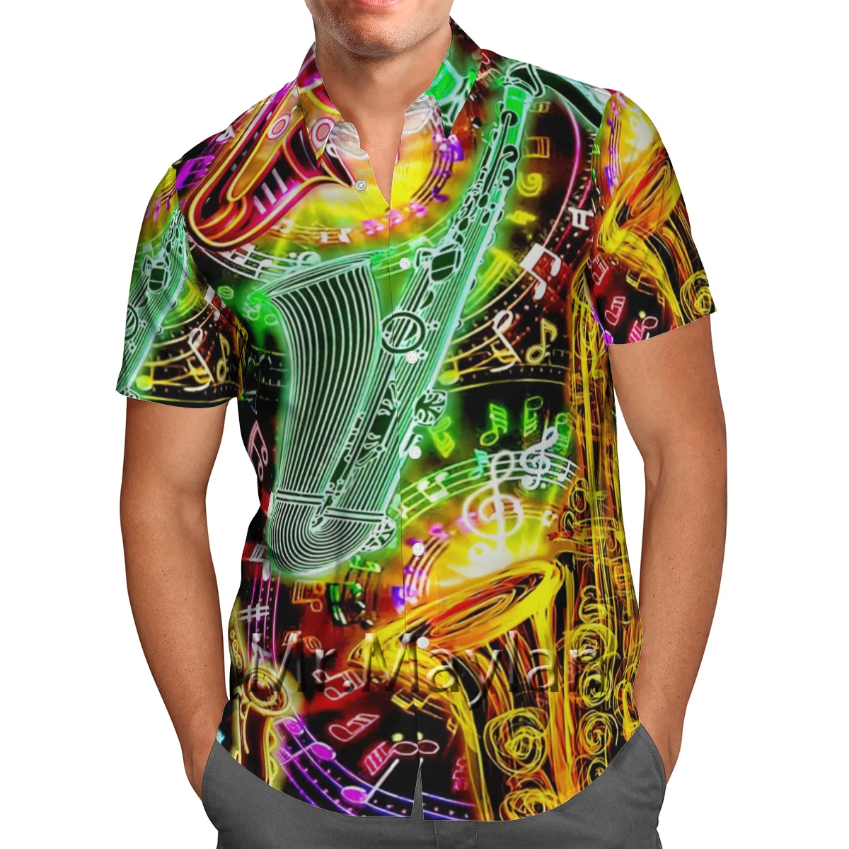 Saxophone 3D Printing Beach Hawaiian 2021 Summer Shirt Short Sleeve Shirt Streetwear Oversized 5XL Camisa Social Chemise Men
Saxophone 3D Printing Beach Hawaiian 2021 Summer Shirt Short Sleeve Shirt Streetwear Oversized 5XL Camisa Social Chemise Men