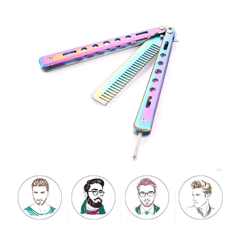 Foldable Comb Stainless Steel Practice Training Butterfly Knife Comb Beard Moustache Brushes Hairdressing Styling Tool
Foldable Comb Stainless Steel Practice Training Butterfly Knife Comb Beard Moustache Brushes Hairdressing Styling Tool