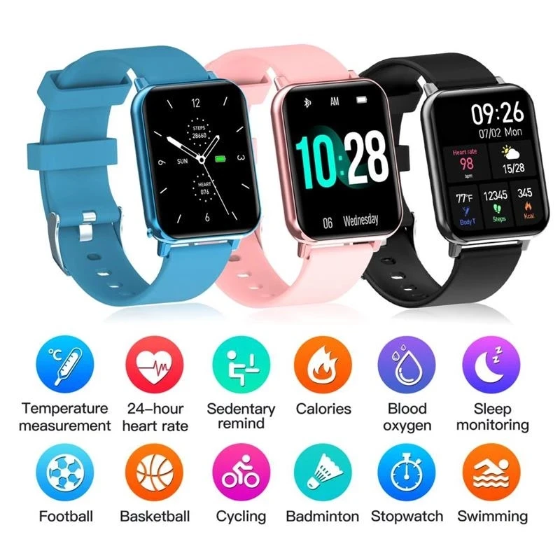 Fitness Watch 1.69inch Full Touch Screen Smart Bracelet Waterproof Sports Band Black 
Fitness Watch 1.69inch Full Touch Screen Smart Bracelet Waterproof Sports Band Black
